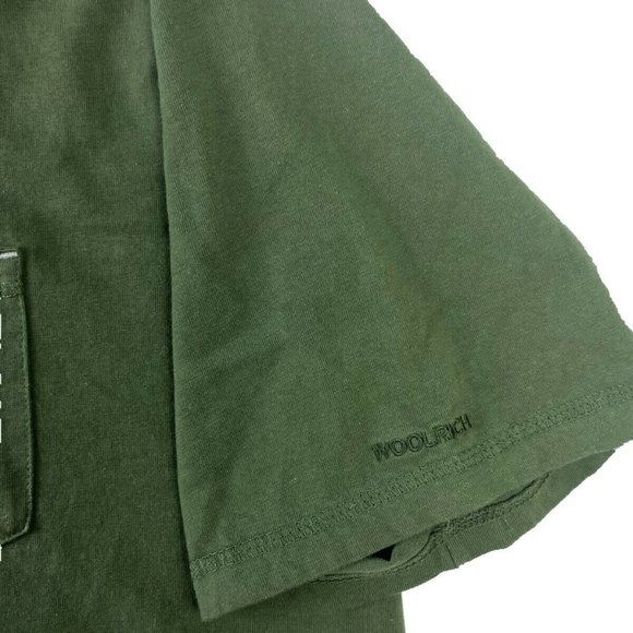 Woolrich Size XL Extra Large Men's Green 100% Cotton Short Sleeve Polo Shirt - Picture 3 of 5